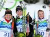 Magdalena Neuner je pričakovala zlato, a se je veselila tudi srebra. Kuzmine in Dorinove ni bilo v krogu favoritinj. Foto: EPA