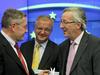 Klaus Regling, Olli Rehn in Jean-Claude Juncker