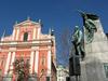 One of our favourite things about Ljubljana is that many of the monuments celebrate artists instead of war generals, and the nation’s finest poet lends his name to the main square of the city. France Prešeren also has his monument here on Prešernev Trg, and the spot is the main meeting point in town. From here you can cross Plečnik’s impressive Triple Bridge with a view up to your next port of call, Ljubljana Castle. Foto: MMC RTV SLO