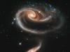 Znanstveniki iz inštituta Space Telescope Science v Baltimoru so teleskop usmerili proti zelo 'fotogeničnemu' pojavu dveh galaksij. Foto: Nasa