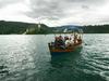 Today, the Bled oarsmen use a “pletna” design that dates back to 1902 and is capable of transporting 18 people at a time. At the height of the tourist season, the oarsmen can earn as much as 18,000 euros a month, according to an estimate by the daily Finance. Foto: BoBo