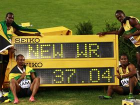 Michael Frater, Usain Bolt, Yohan Blake, Nesta Carter Michael Frater, Usain Bolt, Yohan Blake, Nesta Carter