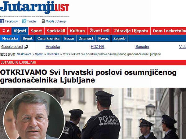 Jutarnji list je o poslih družine Janković na Hrvaškem poročal tudi v svoji spletni izdaji. Foto: Jutarnji.hr