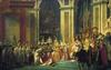 Kronanje Napoleona I. in Josephine v pariški katedrali leta 1804, kakšno leto ali dve kasneje je prizor naslikal Jacques-Louis David.
