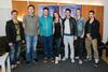 Andrej Hofer, Aleksander Radić, Gregor Zemljič, Hannah, Anže Škrube, Primož Pavlič in Matic Zadravec po novinarski konferenci (Foto: Sandi Fišer)