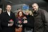 Tomaž Nabergoj, Dolores Gerbec, Sanja Jurca Avci in Tomaž Lazar, avtorja in oblikovalki razstave Vitez, dama in zmaj - dediščina srednjeveških bojevnikov v Narodnem muzeju Slovenije. Foto: NMS