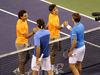Rafael Nadal, Marc Lopez, Roger Federer in Stanislas Wawrinka