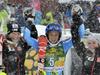 Zmagovalke slaloma v Kranjski Gori za 50. zlato lisico: 2. Marlies Schild, 1. Frida Hansdotter in 2. Bernadette Schild