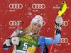 Prvenec kot se šika - na 50. slalomu v karieri je Frida Hansdotter s prvencem kariere dobila slalom za 50. zlato lisico. Foto: BoBo