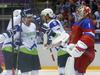 Rusi imajo v številki 8 pravega ostrostrelca (Aleksander Ovečkin). Tudi slovenska osmica (Žiga Jeglič) je s svojima mojstrovinama navdušila več kot 11.000 gledalcev v olimpijski dvorani Bolšoj. Foto: Reuters