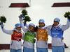 Ole Einar Björndalen (drugi z desne) se je veselil svoje osme zlate olimpijske kolajne. Foto: Reuters