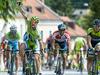 Elia Viviani, ki je leta 2011 na Dirki po Sloveniji dobil prolog, je v Novem mestu po šprintu slavil zmago na 4. etapi. Foto: Aleš Fevžer