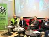 Gojko Zalokar, Andrej Razdrih, Zoran Janković in Gabrijel Ambrožič na novinarski konferenci pred maratonom. Foto: BoBo