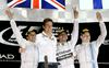 Felipe Massa, Toto Wolff, Lewis Hamiltin in Valtteri Bottas