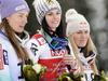 Prve tri dobitnice medalj na svetovnem prvenstvu - Tina Maze, Anna Fenninger in Lindsey Vonn. Foto: EPA