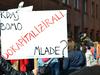 Zbralo se je več kot 100 protestnikov, ki jih je poleg govornikov naslovilo tudi nekaj raperjev. Foto: MMC RTV SLO/Aljoša Masten