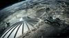 Eden izmed konceptov, kako pripraviti naselbino na Luni: znotraj kraterja napihljiva kupola, ki naj bi tudi ščitila pred sevanjem. Podoba je računalniško generirana. Foto: Nasa