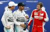 Nico Rosberg, Lewis Hamilton in Sebastian Vettel