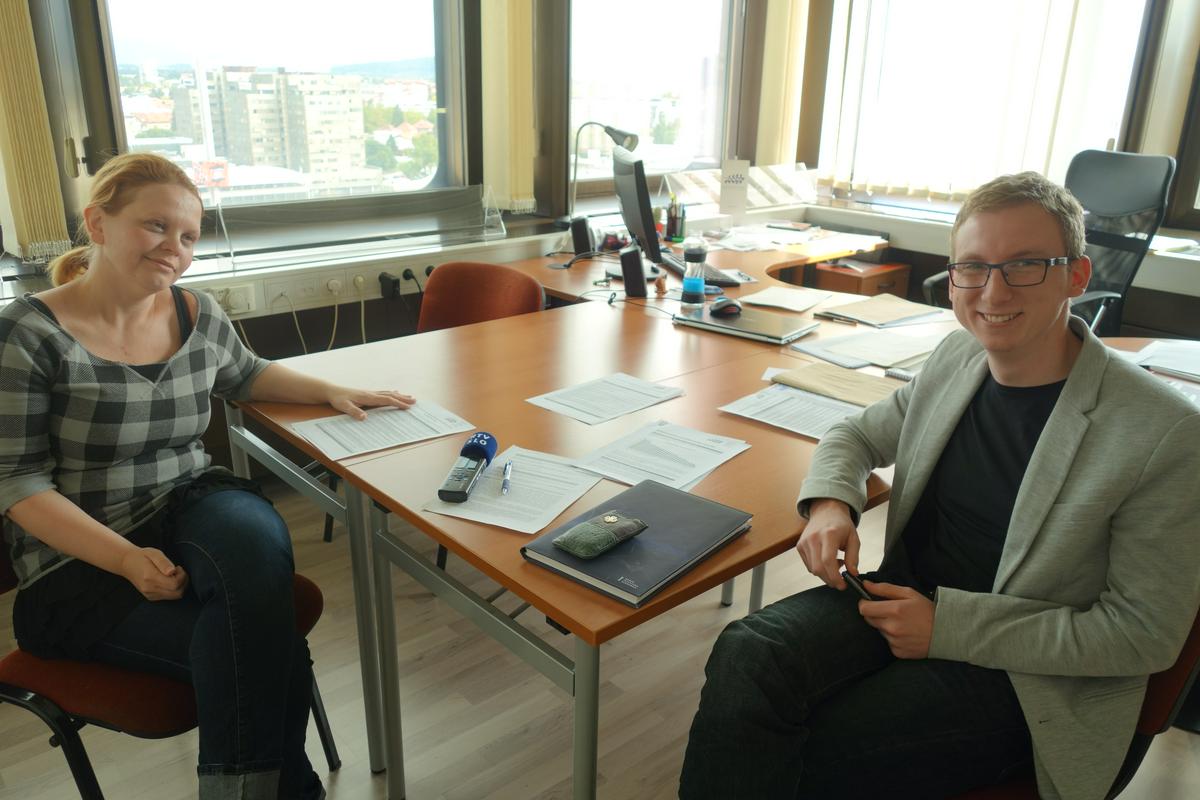 Tanja Baumkirher in Tin Kampl iz Mladinskega sveta Slovenije.