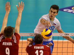 Slowenische Volleyballer heute gegen Bulgarien