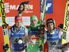 Najboljši s sobotne tekme (od leve proti desni): Johann Andre Forfang, Peter Prevc in Robert Kranjec. Foto: Reuters