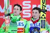 Slovenska junaka v Planici: Peter Prevc in Robert Kranjec, ki je poskrbel za šesto zaporedno slovensko zmago v dolini pod Poncami. Foto: BoBo
