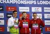 Najboljši trije na 50 m prsno (od leve proti desni): Peter John Stevens, Adam Peatty in Ross Murdoch. Foto: Reuters