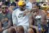 Kyrie Irving, LeBron James in J. R. Smith