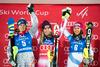 Prav nič novega na slalomskem vrhu. Mikaela Shiffrin je dobila vse štiri slalome letošnje sezone. Tokrat je bila daleč od popolnosti, a vseeno je bila za konkurenco prehitra. Američanka je dobila zadnjih dvanajst slalomov, na katerih je štartala. Foto: EPA