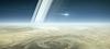 Vizualizacija razpada Cassinija v ozračju Saturna. V ozadju prstani. Foto: NASA/Jet Propulsion Laboratory-Caltech