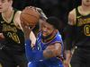 Paul George, ki si ga navijači Lakersov želijo videti v svoji ekipi, je ob odsotnosti Russla Westbrooka in Carmela Anthonyja odgovornost prevzel na svoja ramena, a to Oklahoma Cityju ni pomagalo do zmage. Foto: AP