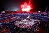Veličastna sklepna slovesnost na stadionu, ki so ga uporabili samo dvakrat, stal pa je več kot 100 milijonov dolarjev. Foto: Reuters