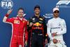 Najboljši trije v kvalifikacijah Monaka: Sebastian Vettel, Daniel Ricciardo in Lewis Hamilton. Foto: Reuters