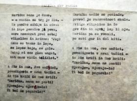 Izsek iz tipkopisa »Marička, kup pepela«