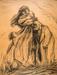 Fran Tratnik, Begunci I, grafit, lesonit, 119 x 89,5 cm, inv. št. RI 342. Foto: Muzej novejše zgodovine Slovenije