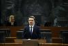 Matej Tonin je za izvolitev potreboval najmanj 46 poslanskih glasov, dobil jih je 80. Devet poslancev je glasovalo proti, ena glasovnica je bila neveljavna. Foto: BoBo