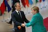 Emmanuel Macron in Angela Merkel