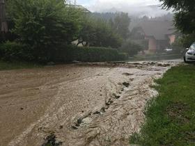 Gasilci po neurju odstranjevali podrta drevesa in črpali vodo iz objektov