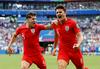25-letni Harry Maguire (desno) se skupaj z Johnom Stonesom veseli vodilnega zadetka, svojega prvega za reprezentanco, ki je