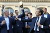 Didier Deschamps na sprejemu pri predsedniku Emmanuelu Macronu