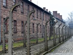 Pahor and Slovenian survivors in Auschwitz marking anniversary of its liberation