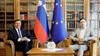 Predsednik Republike Slovenije Borut Pahor je opoldne 8. avgusta 2018 sprejel na pogovor Marjana Šarca, predsednika LMŠ-ja, ki je postal kandidat za predsednika vlade. Foto: STA/Daniel Novakovič