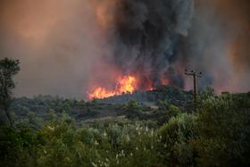 Na grškem otoku Evboja izbruhnil velik požar