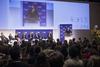 Vučić in Thaci (peti in šesti z leve) sta se udeležila panela o širitvi Evropske unije v Alpbachu, na katerem je bil med govorci tudi slovenski predsednik Borut Pahor (na odru). Foto: UPRS (urad predsednika Republike Slovenija)