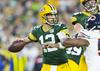 Aaron Rodgers je od 30 podaj uspešno končal 20 metov, s katerimi so Packersi pridobili 286 jardov in tri zadetke. Foto: Reuters