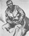 Snemalec Jože Žnidraršič, risal Božidar Jakac, 1929