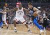 Dončić je bil znova razigran. Obramba Toronta je imela veliko dela. Tudi odlični obrambni igralec Kawhi Leonard ga je pokrival. Foto: Reuters