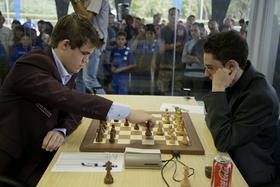 Magnus Carlsen and Fabiano Caruana