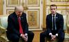 Trump se je srečal z Macronom v Elizejski palači, napetost med voditeljema pa je bila jasno vidna. Foto: Reuters