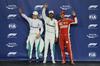 Najboljši trije v kvalifikacijah: Valtteri Bottas, Lewis Hamilton in Sebastian Vettel. Foto: Reuters Foto: